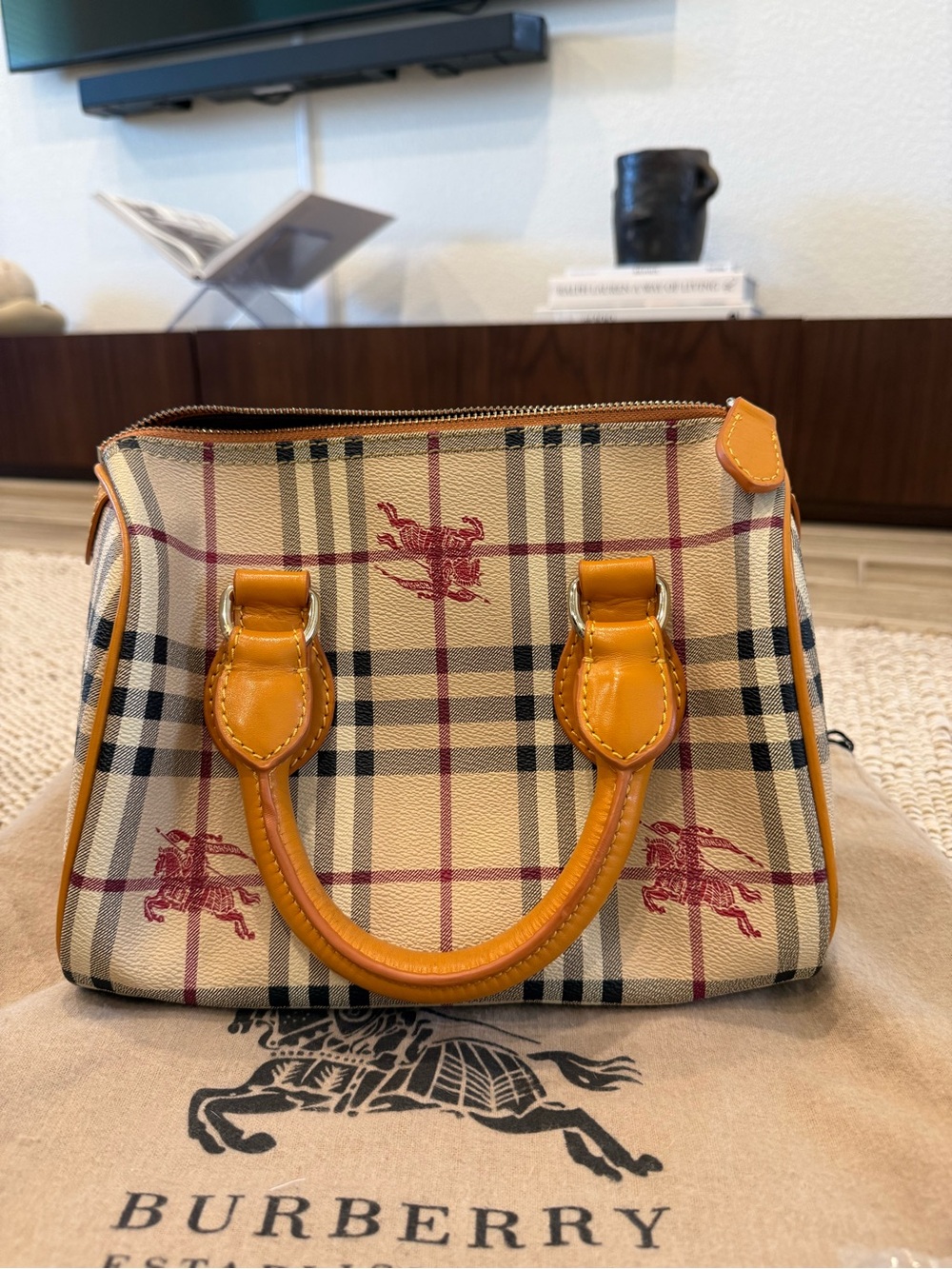 Rare Vintage BURBERRY Prorsum Haymarket Check Mini Bowling Bag